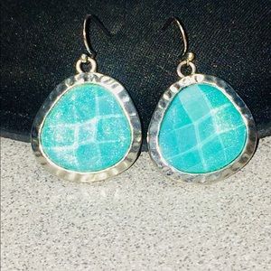Aqua and Silver Earrings